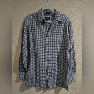 Club Room Plaid Button Up Shirt, Men's  Long Sleeve Cotton, Size Medium